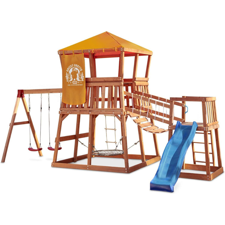 Little tikes treehouse swing set online